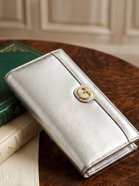 Continental Wallet with Gold Logo